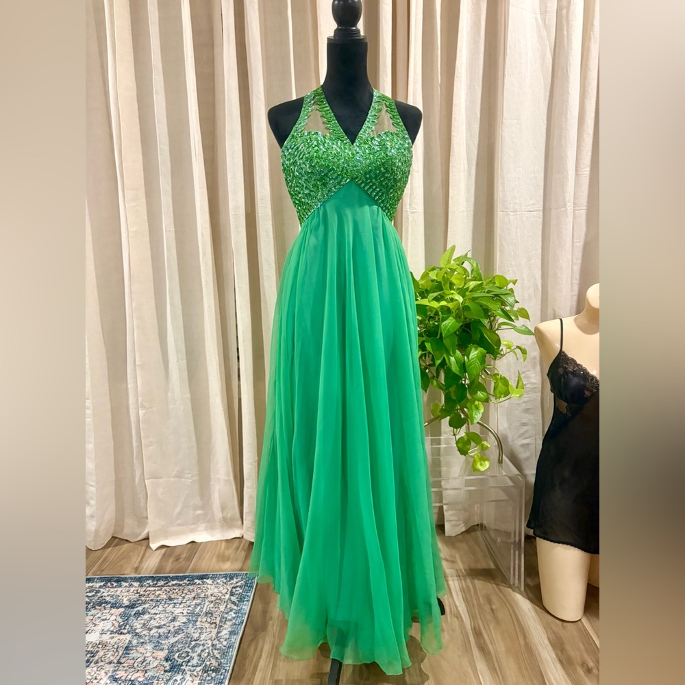 Vintage Mike Benet Green Halter Dress